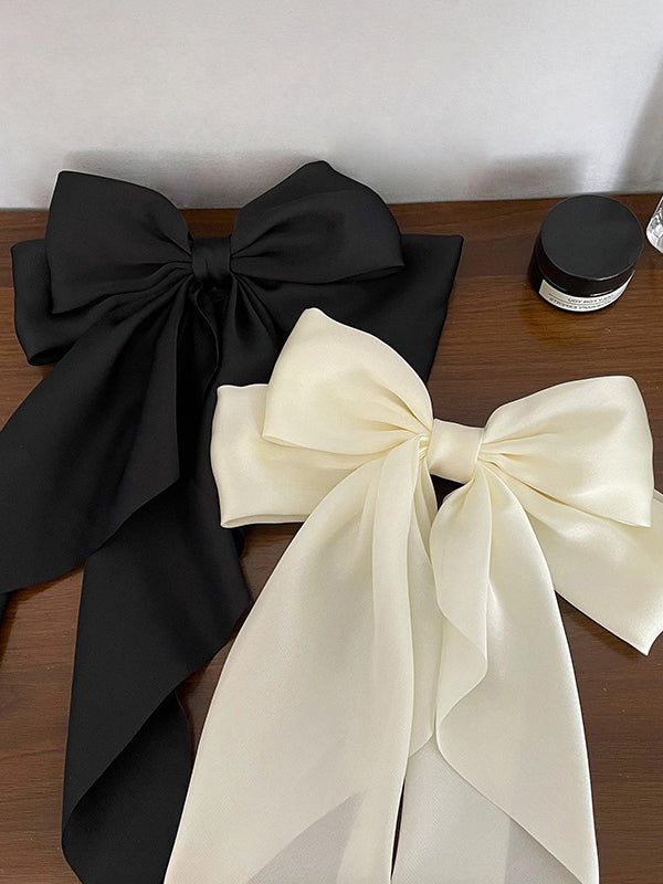 Bowknot Pleated Solid Color French Barrette Hair Accessories