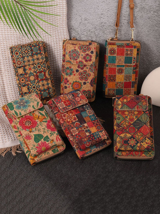 Bohemia Flower Multifunction Mobile Phone Bag Wallet