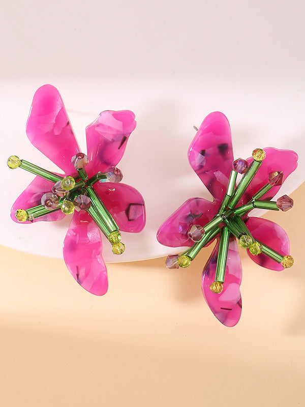 Flower Shape Drop Earrings