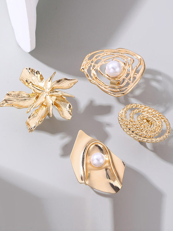 Flower Shape Geometric Rings Accessories