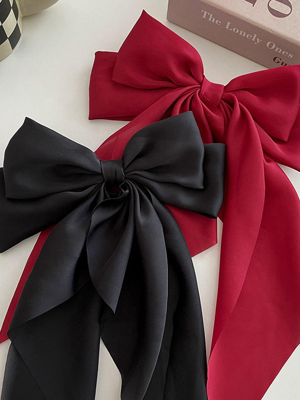 Bowknot Pleated Solid Color French Barrette Hair Accessories