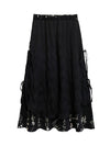 High Waisted Loose Elasticity Lace-Up Printed Split-Joint Streamer Tiered Lapel Skirts Bottoms