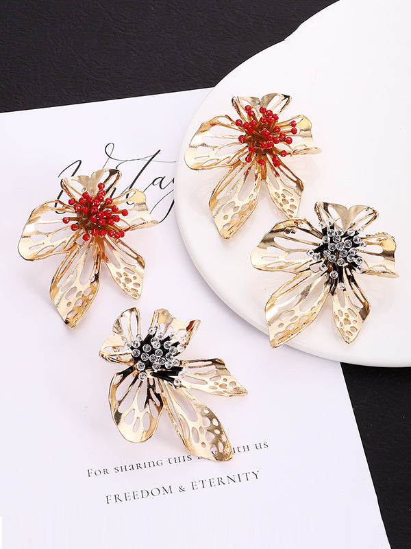 Flower Shape Hollow Drop Earrings