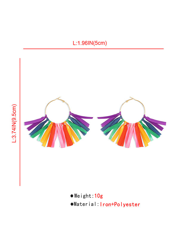 Contrast Color Drop Earrings