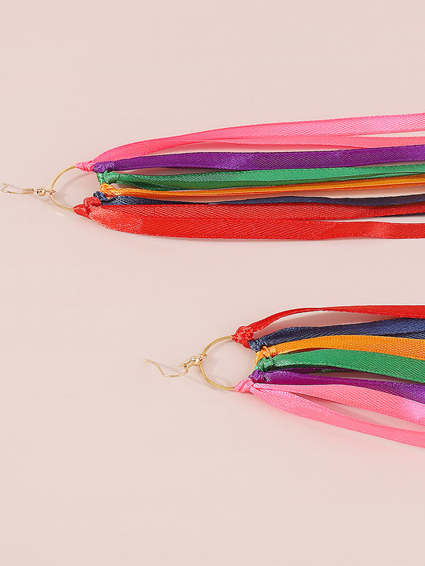 Contrast Color Drop Earrings