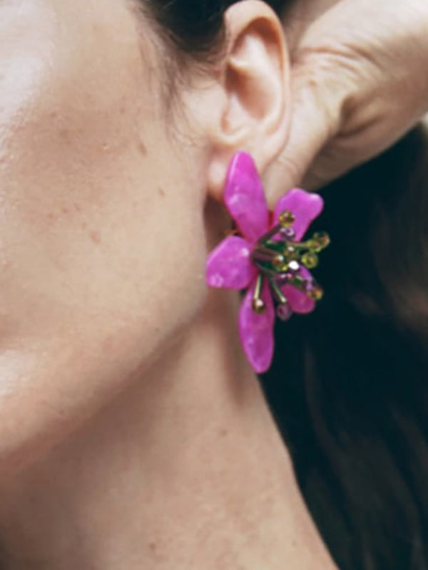 Flower Shape Drop Earrings