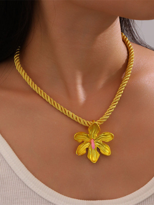 Flower Shape Geometric Necklaces Accessories