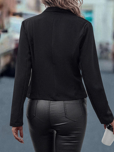 Long Sleeves Skinny Buttoned Split-Joint Lapel Blazer Outerwear