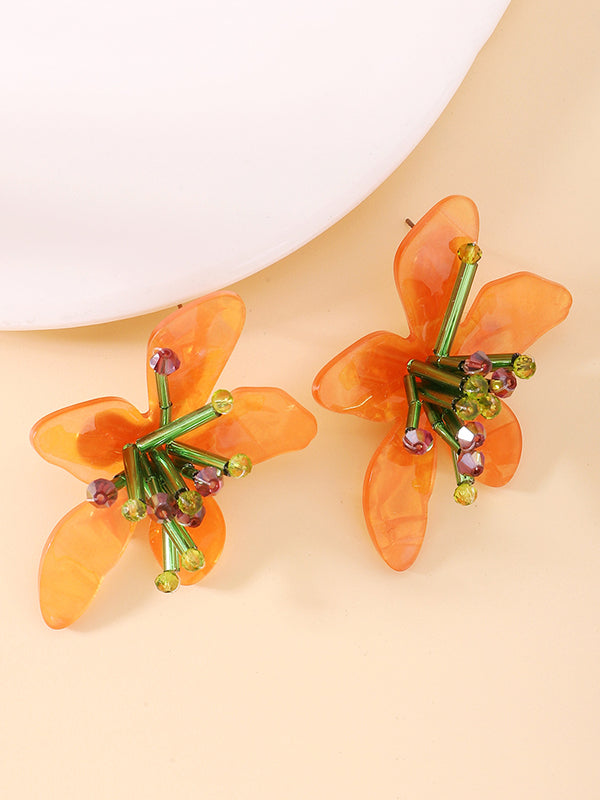 Flower Shape Drop Earrings