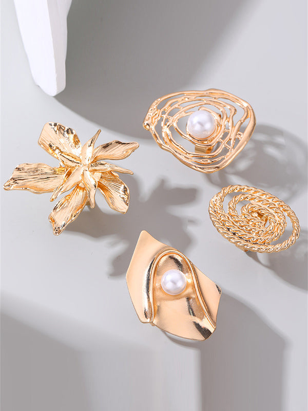 Flower Shape Geometric Rings Accessories