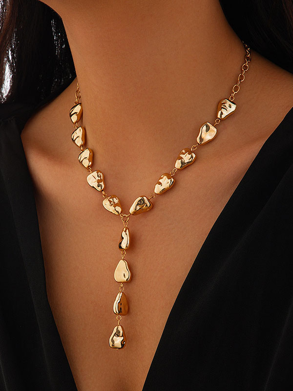 Chains Geometric Split-Joint Dainty Necklace