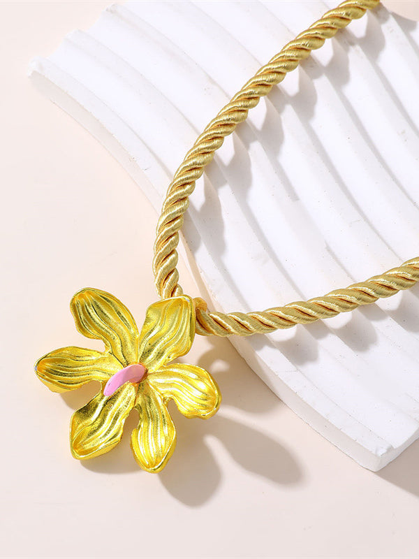 Flower Shape Geometric Necklaces Accessories