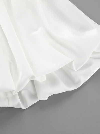 A-Line Loose Elasticity Pleated Solid Color Skirts Bottoms