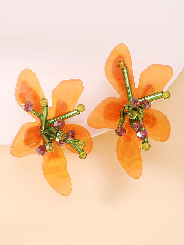 Flower Shape Drop Earrings