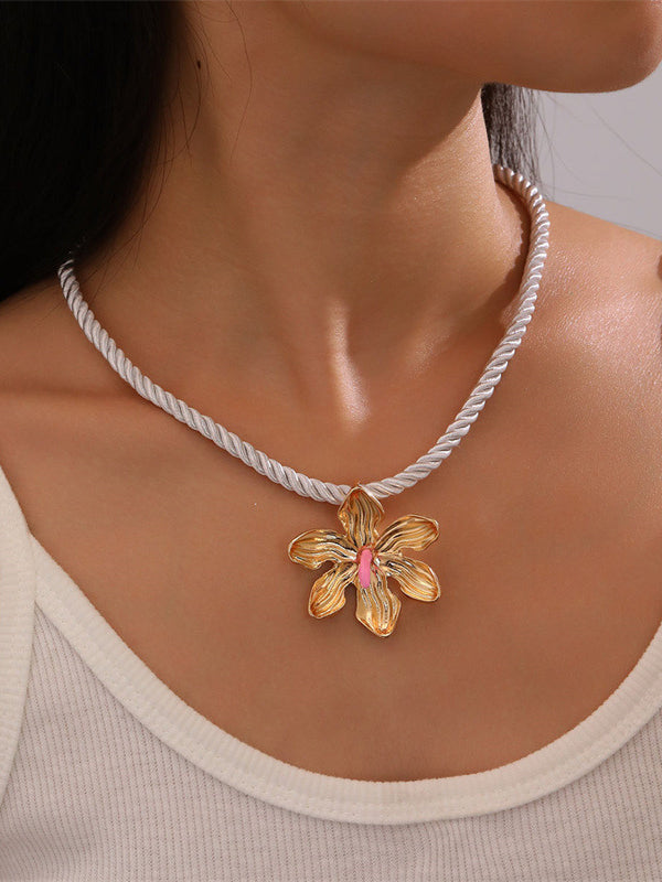 Flower Shape Geometric Necklaces Accessories