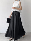 High Waisted Loose Elasticity Pleated Solid Color Culotte Pants