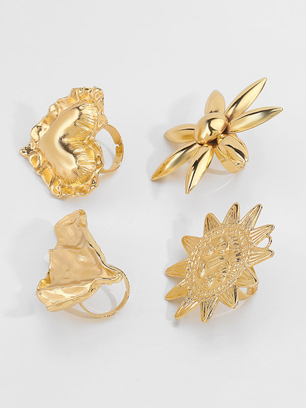 Flower Shape Geometric Rings Accessories