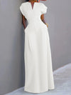 Flying Sleeves Solid Color Split-Joint V-Neck Evening Dresses Maxi Dresses