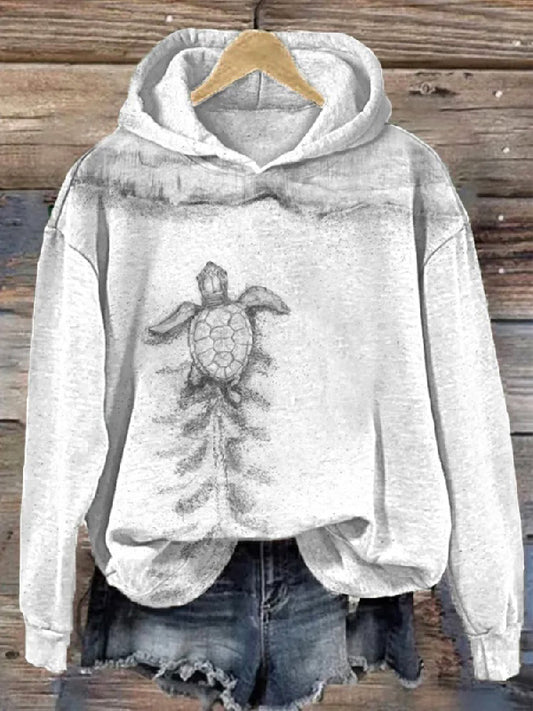 Long Sleeves Animal Prints Printed Hooded Hoodies Tops