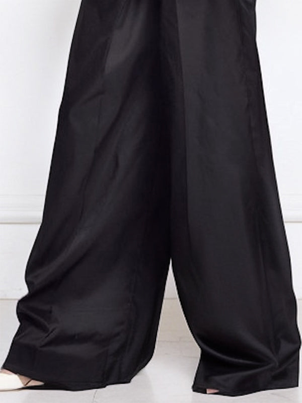 Loose Wide Leg Solid Color Casual Pants Bottoms Trousers