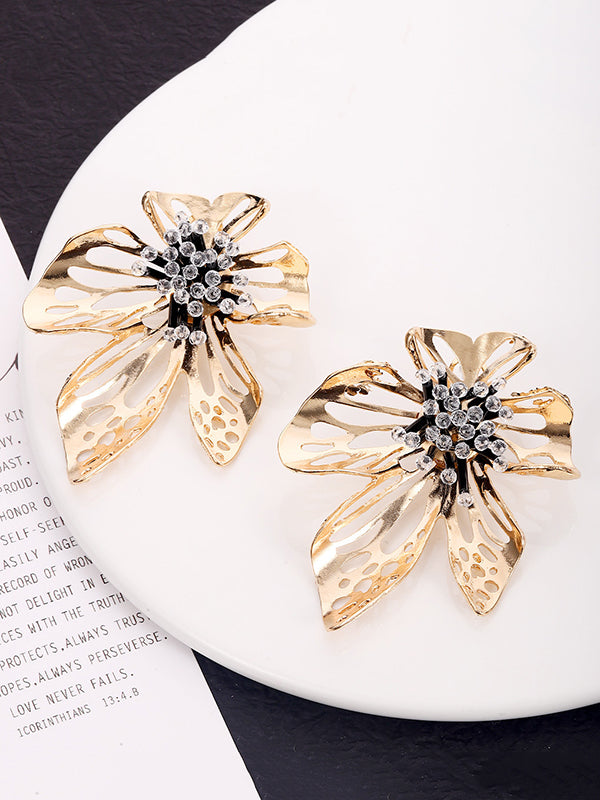 Flower Shape Hollow Drop Earrings