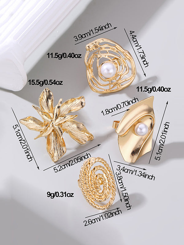 Flower Shape Geometric Rings Accessories