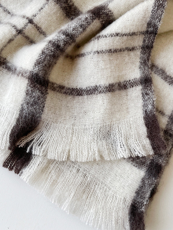 Plaid Tasseled Shawl&Scarf