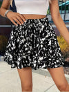 High Waisted Loose Drawstring Elasticity Printed Split-Joint Shorts