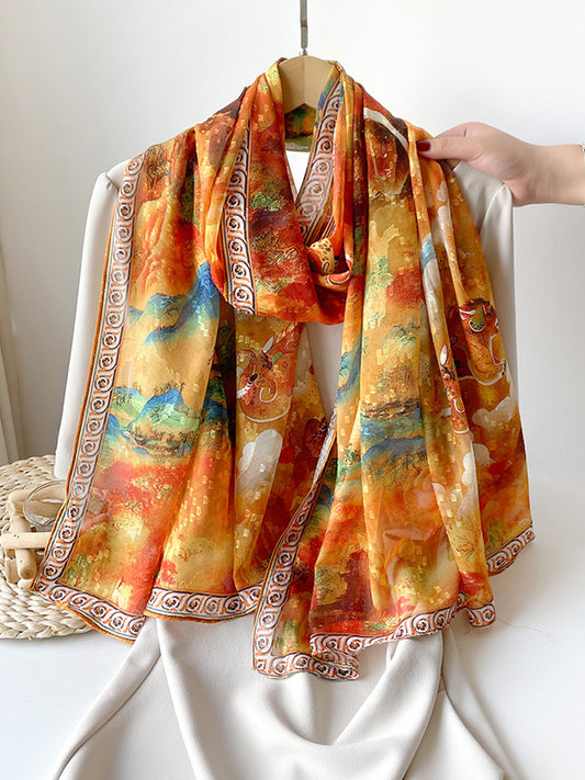 Printed See-Through Shawl&Scarf