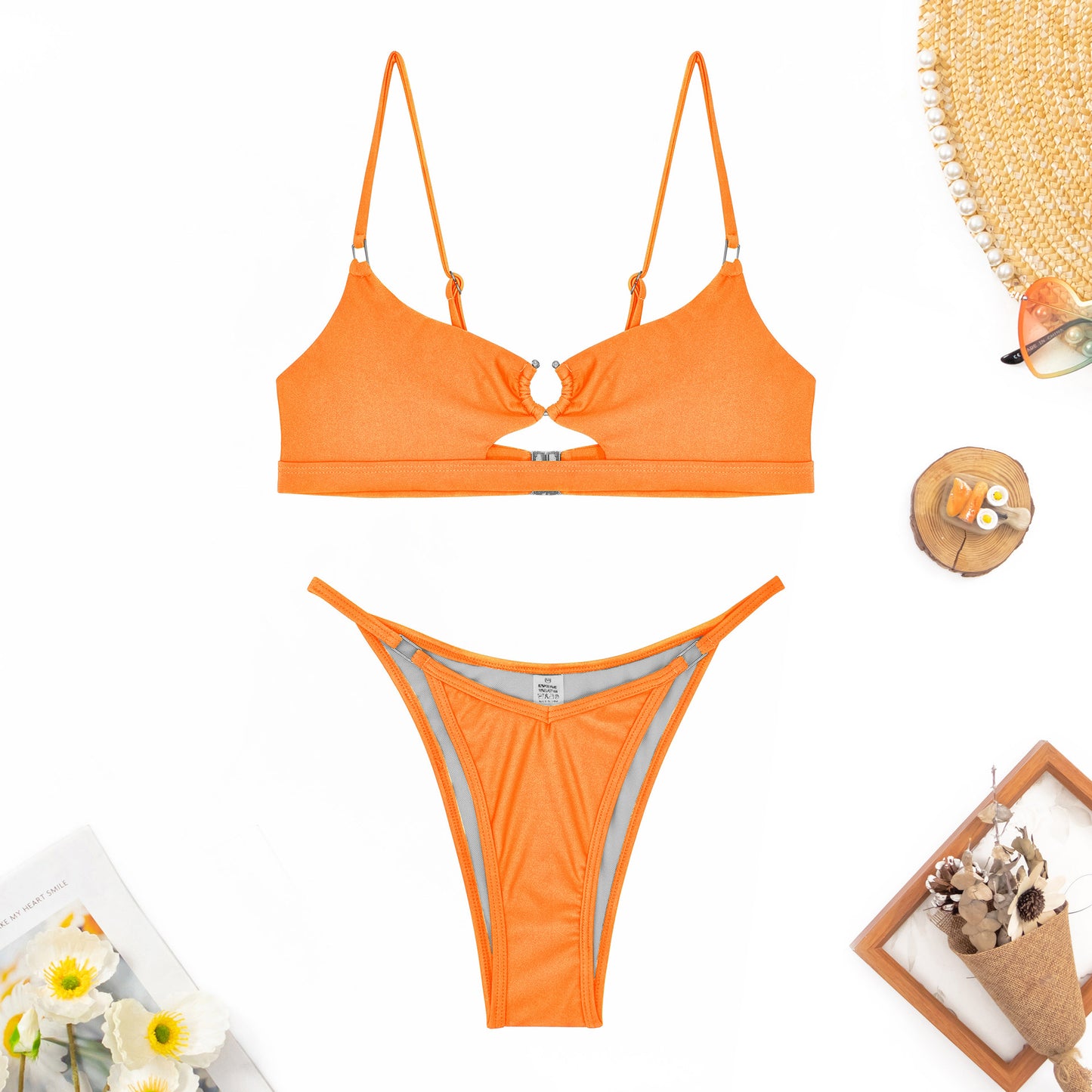 Women's Solid Color 2 Pieces Set Bikinis Swimwear