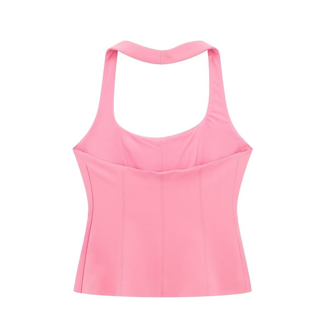 Women's Tank Tops Backless Elegant Sexy Solid Color