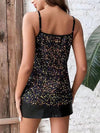 Loose Sleeveless Sequined Deep V-Neck Vest Top