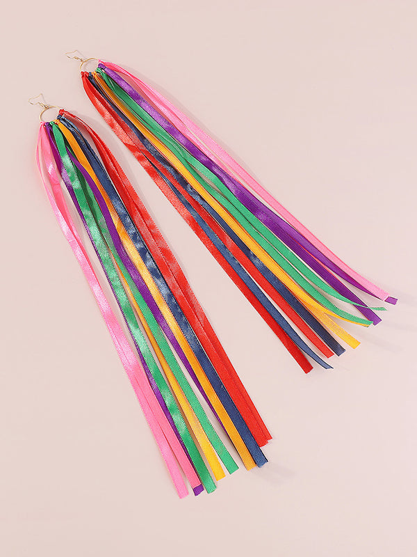 Contrast Color Drop Earrings