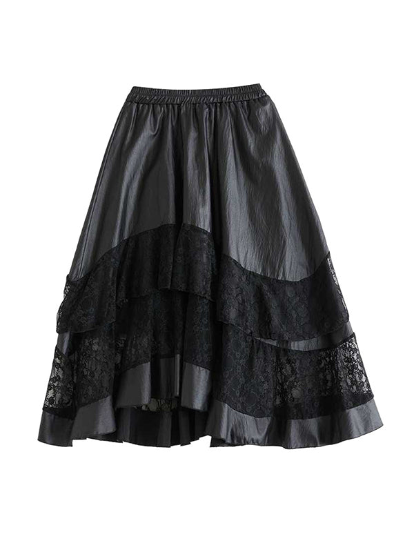 A-Line Loose Elasticity Layered Split-Joint Skirts Bottoms