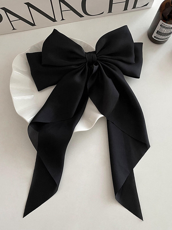 Bowknot Pleated Solid Color French Barrette Hair Accessories