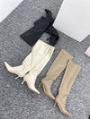 Pointed-Toe Split-Joint Boots