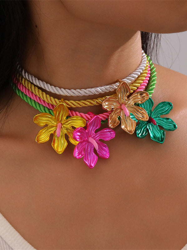 Flower Shape Geometric Necklaces Accessories