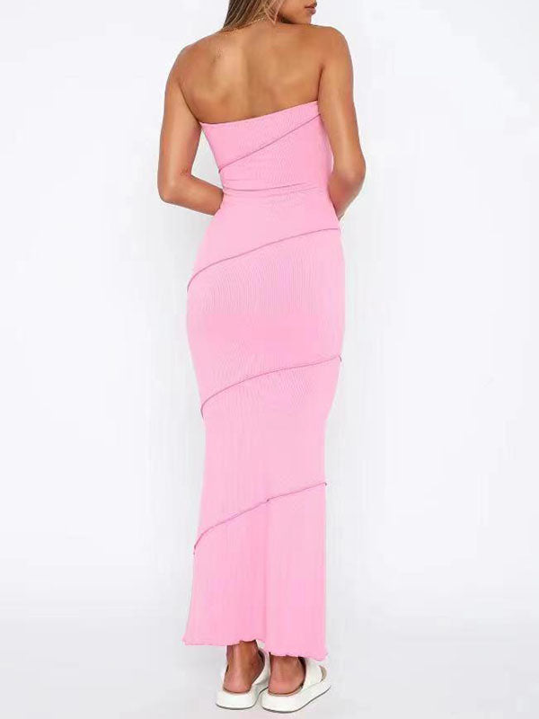 Bodycon Sleeveless Split-Joint Tube Evening Dresses Maxi Dresses