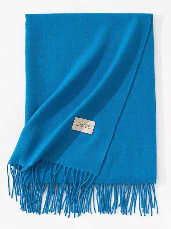 Keep Warm Solid Color Tasseled Shawl&Scarf