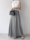 High Waisted Loose Elasticity Pleated Solid Color Culotte Pants