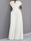 Flying Sleeves Solid Color Split-Joint V-Neck Evening Dresses Maxi Dresses