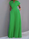 Flying Sleeves Solid Color Split-Joint V-Neck Evening Dresses Maxi Dresses