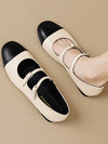 Belt Buckle Round-Toe Split-Joint Flat Shoes Mary Janes