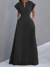 Flying Sleeves Solid Color Split-Joint V-Neck Evening Dresses Maxi Dresses