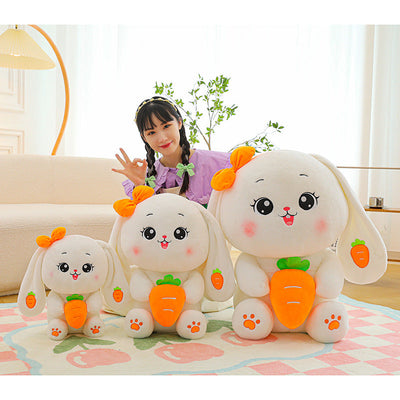 Adorable Bunny Plushie: Huggable Strawberry and Carrot Companion