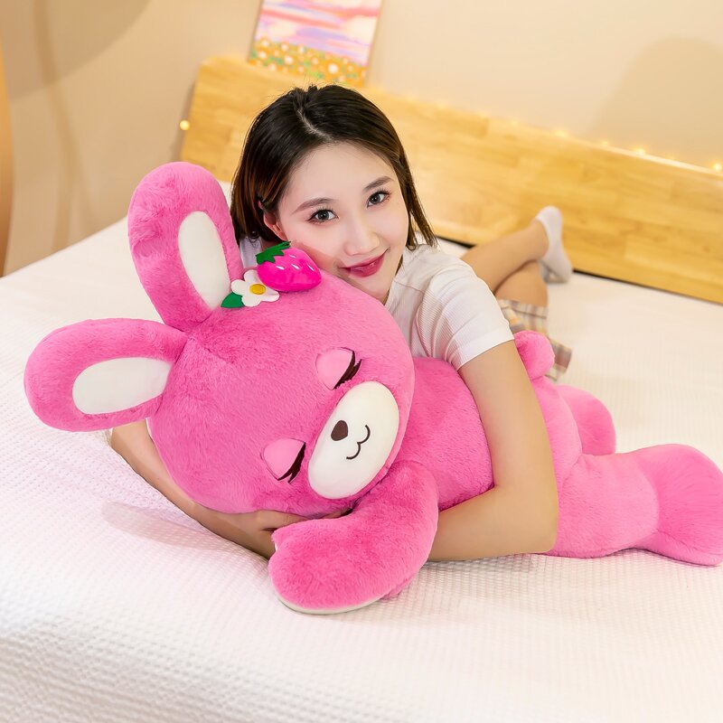 Strawberry Snooze Bunny: The Sleepy Plush Pal