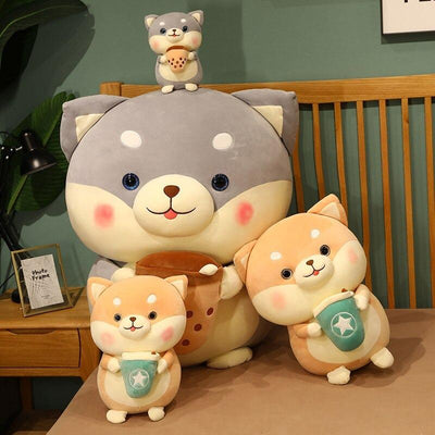 Bubble Tea Boba Shiba Inu Stuffed Animal Plush Toy