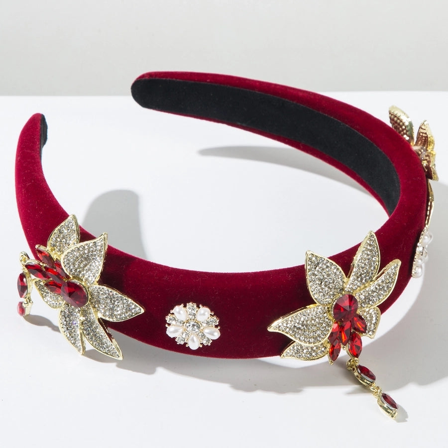 Women's Elegant Glam Classic Style Flower Alloy Cloth Glass Hair Band