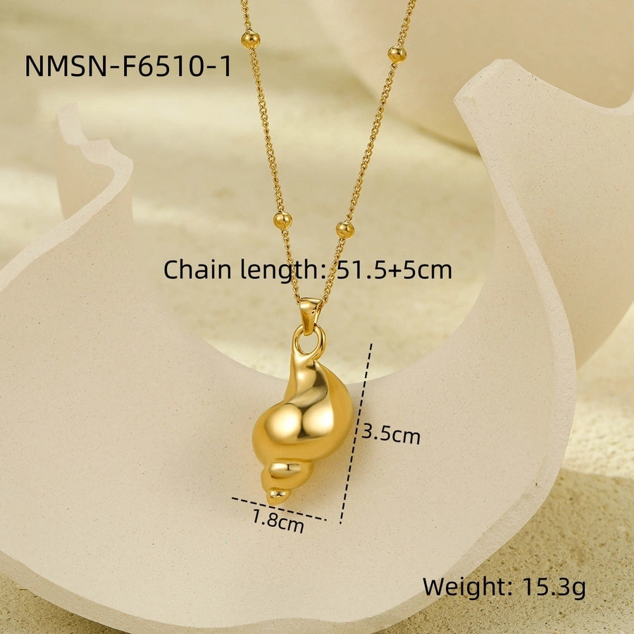 Jewelry Beach Conch 304 Stainless Steel 18K Gold Plated Plating Pendant Necklace