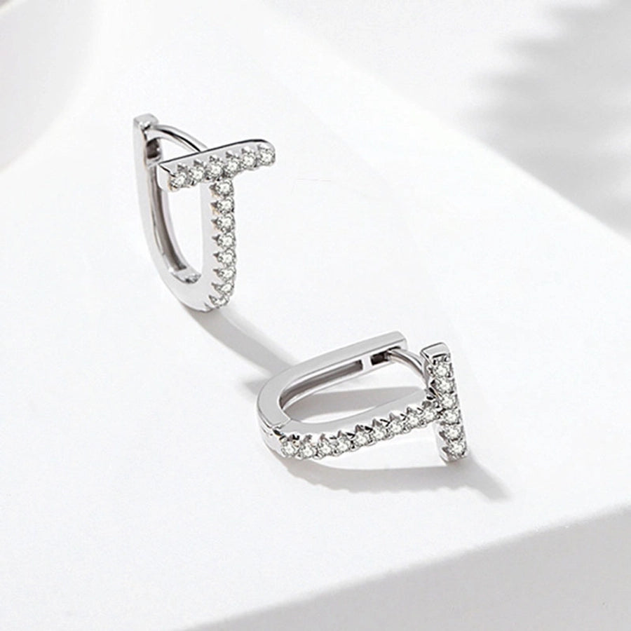 New s925 sterling silver earrings women's Korean-style diamond-embedded gold-plated   internet celebrity earrings simple ear buckle live broadcast